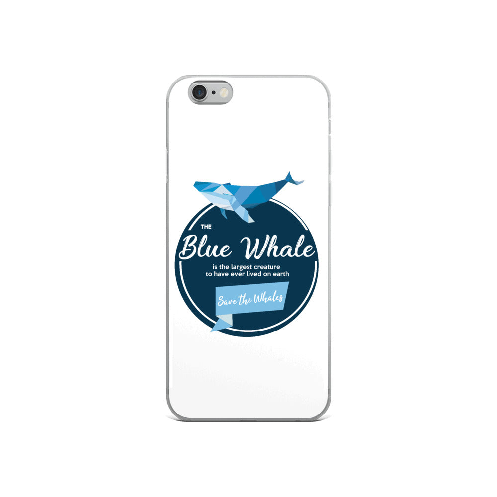 Blue Whale iPhone Case White - Splashing Apparel
