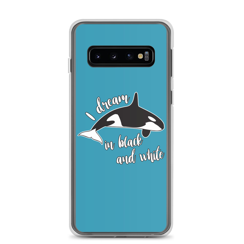 Dream in Black and White Samsung Case Blue - Splashing Apparel