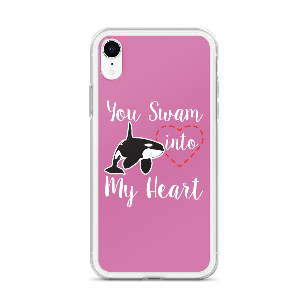 You Swam into My Heart iPhone Case Pink - Splashing Apparel