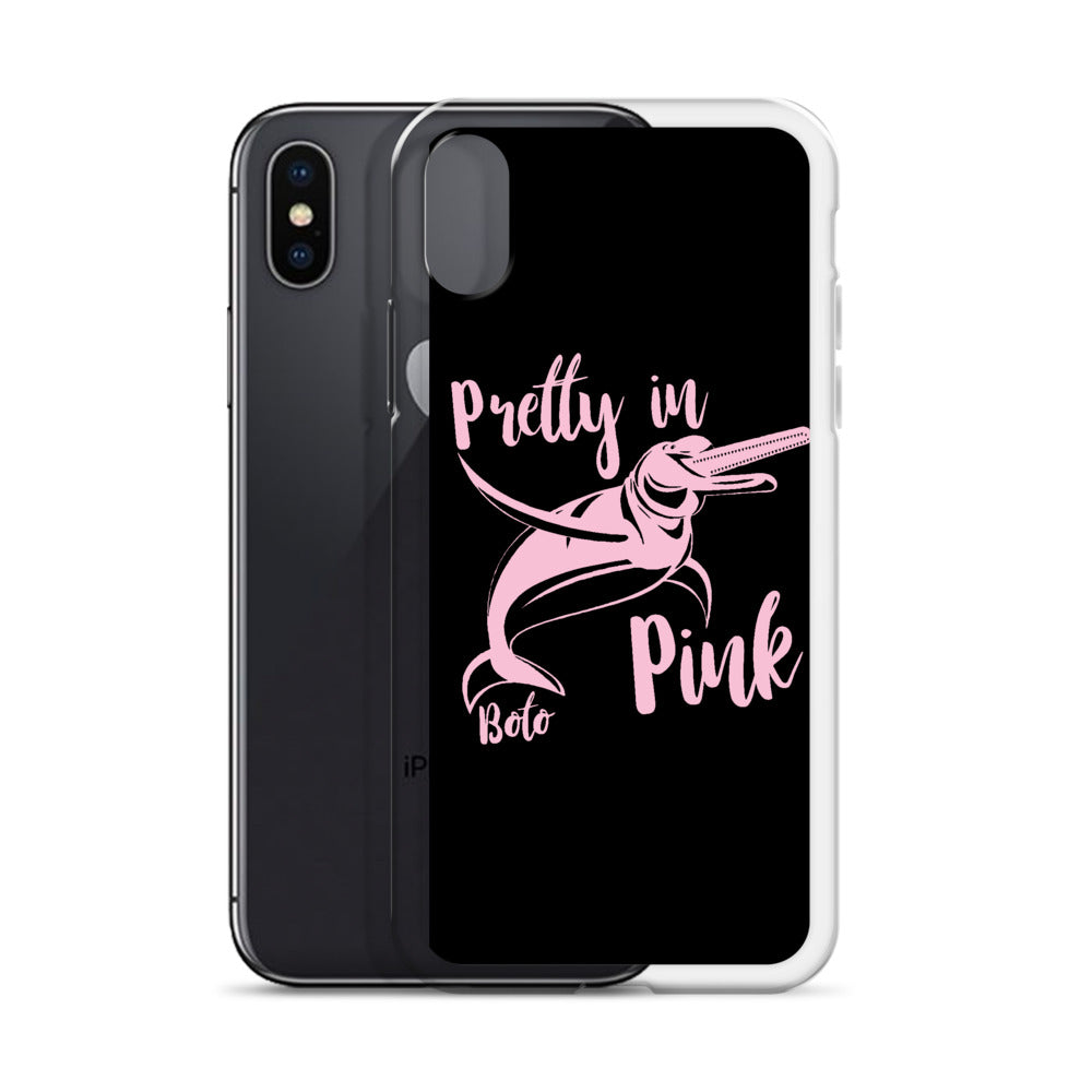 Pretty in Pink iPhone Case Black - Splashing Apparel