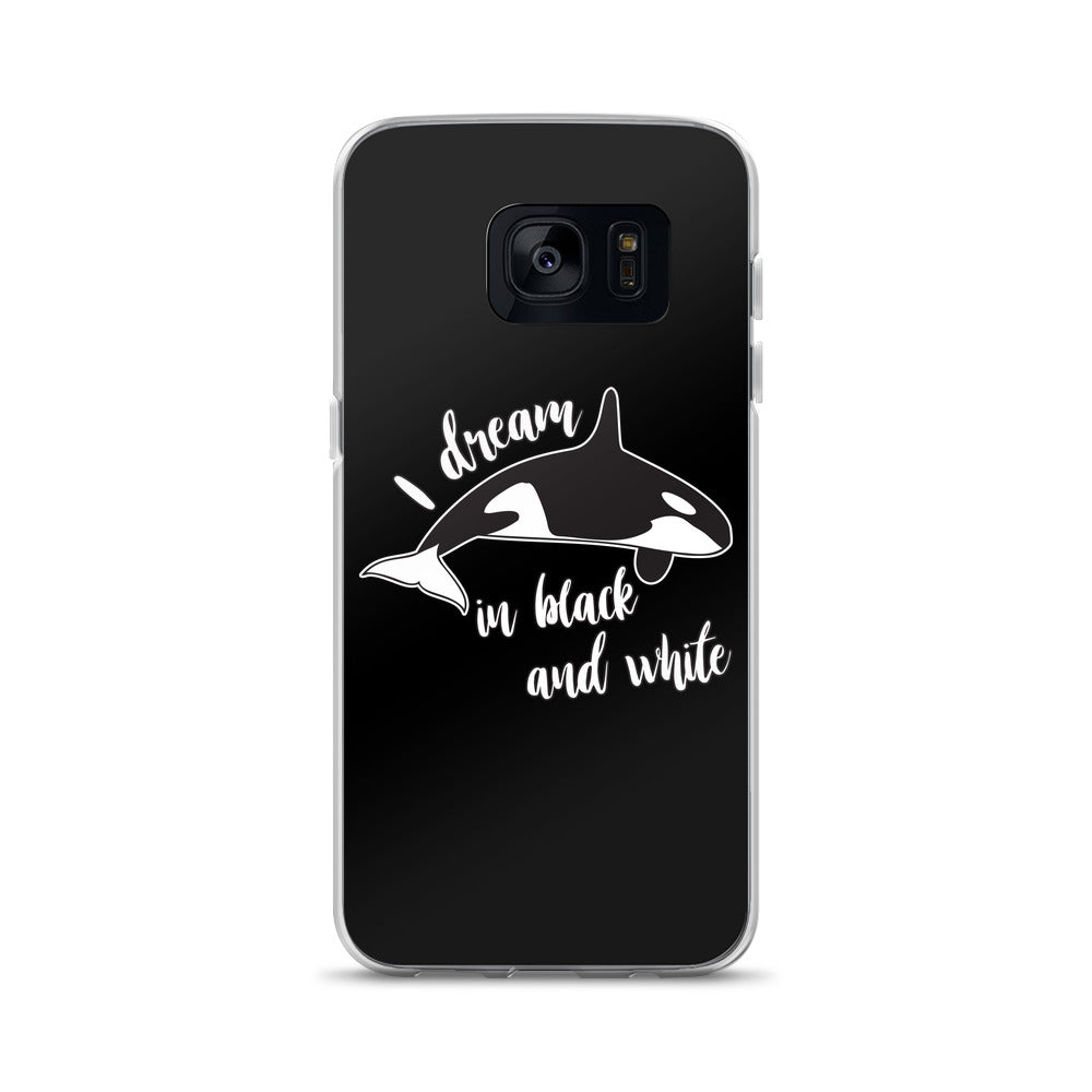 Dream in black and White Samsung Case Black - Splashing Apparel
