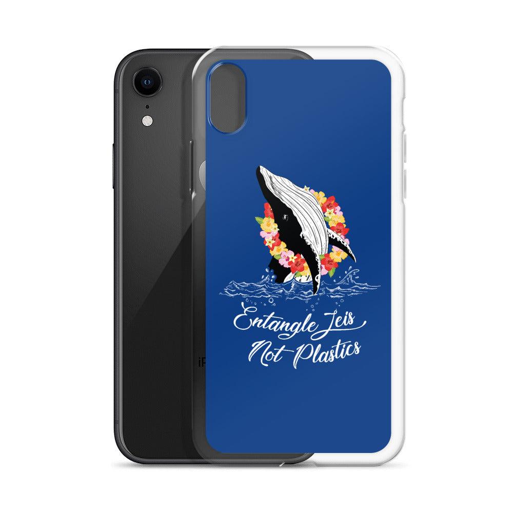 Entangle Leis Not Plastics iPhone Case Dark Blue - Splashing Apparel