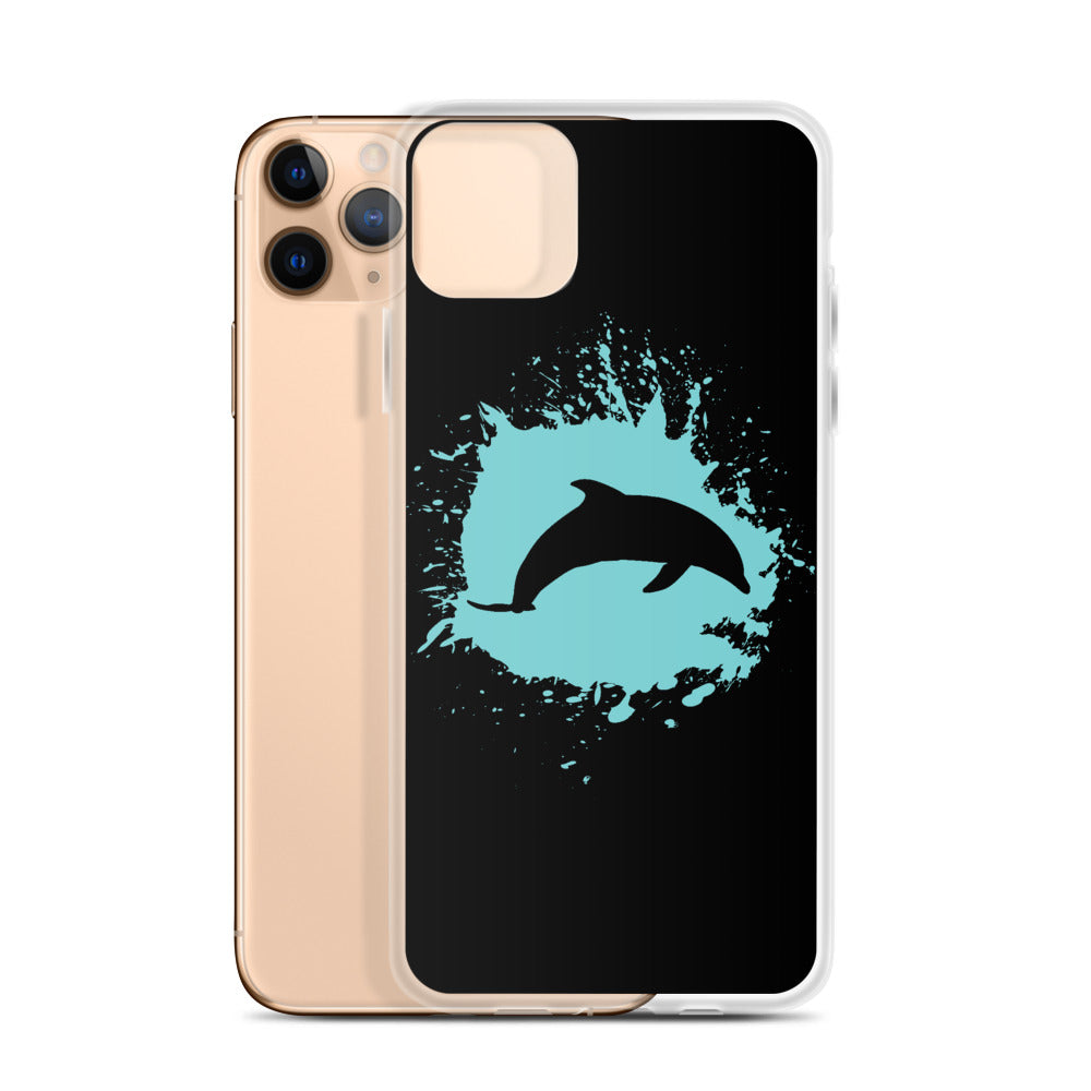 Dolphin Splash iPhone Case Black - Splashing Apparel
