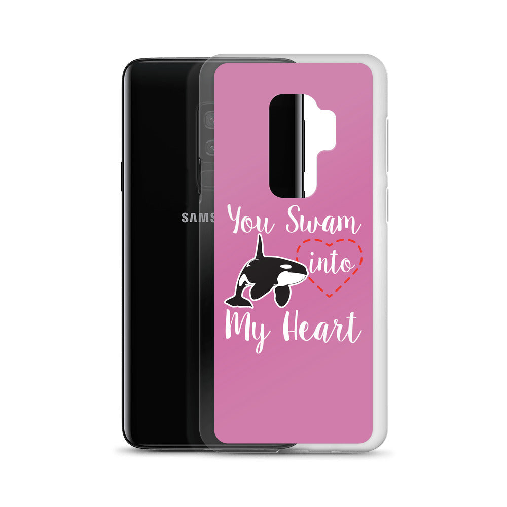 You Swam into My Heart Samsung Case Pink - Splashing Apparel