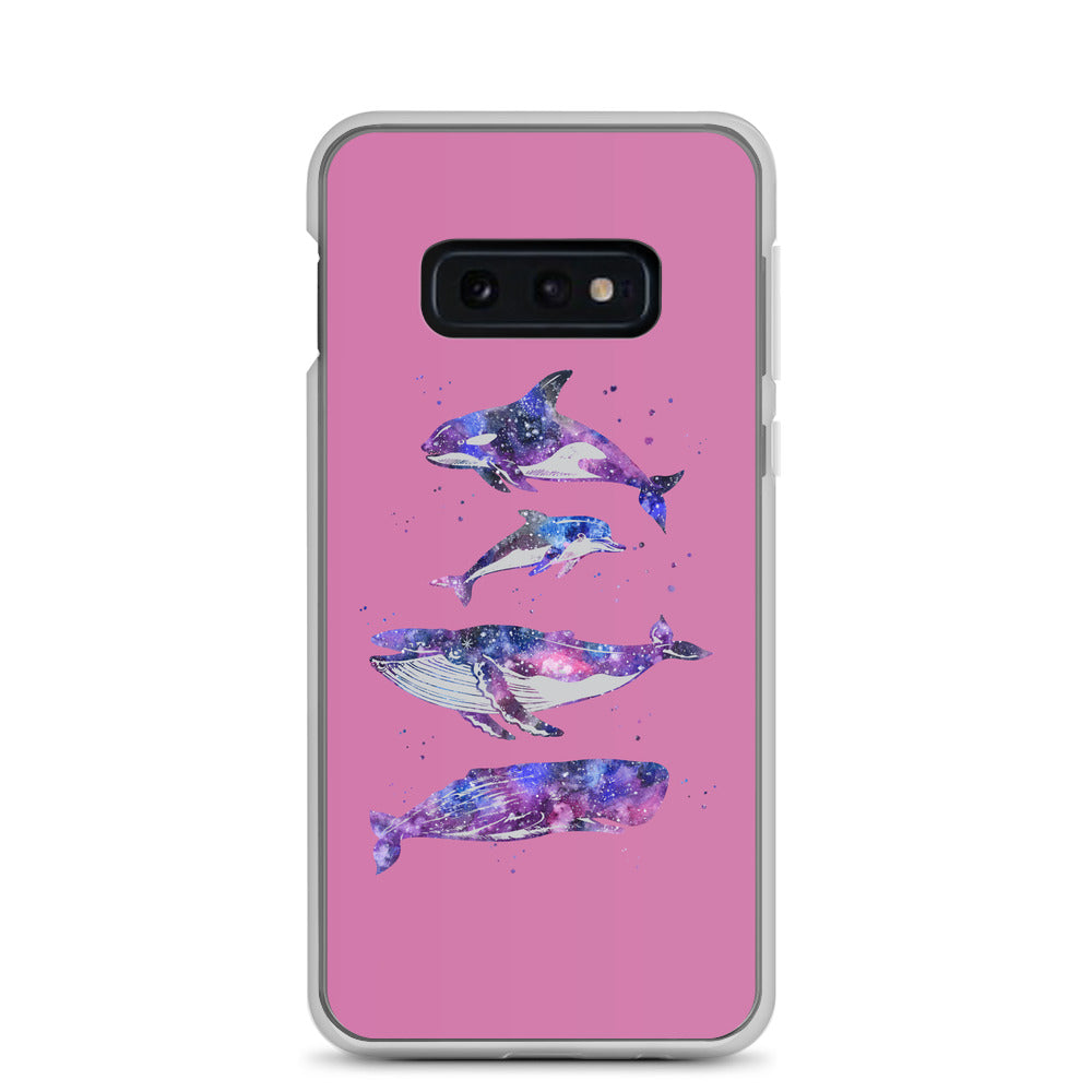 Stary Whales Samsung Case Pink - Splashing Apparel