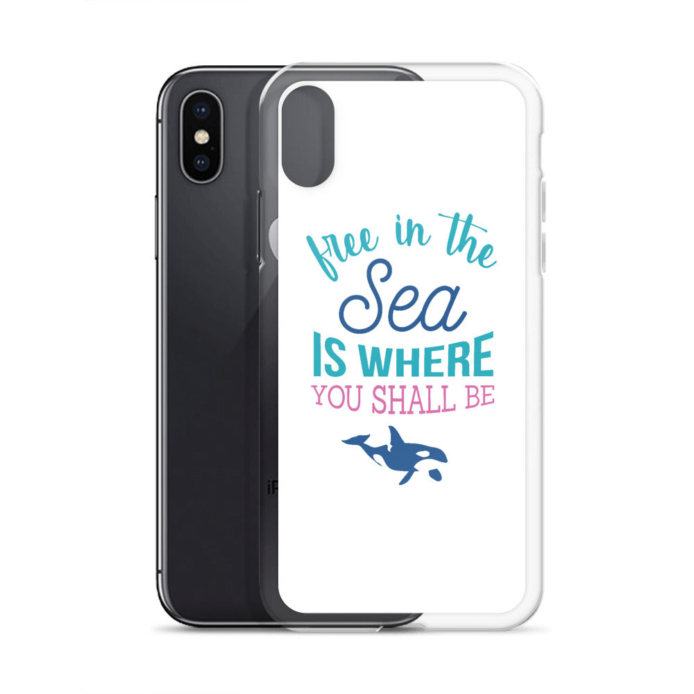 Free in the Sea iPhone Case White - Splashing Apparel