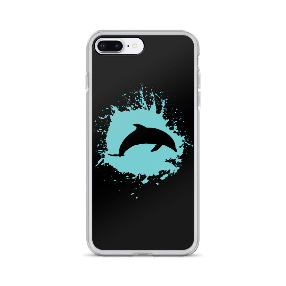Dolphin Splash iPhone Case Black - Splashing Apparel