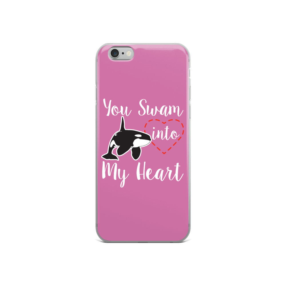 You Swam into My Heart iPhone Case Pink - Splashing Apparel