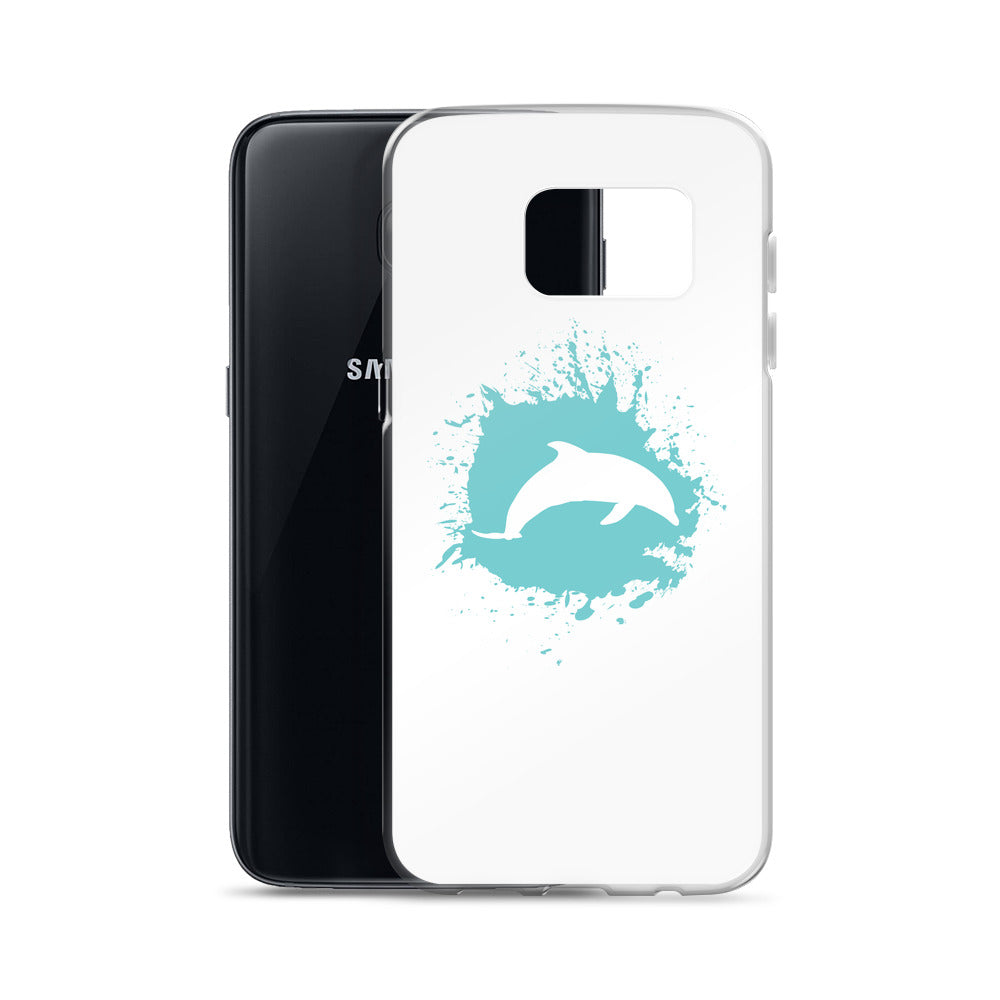 Dolphin Splash Samsung Case White - Splashing Apparel
