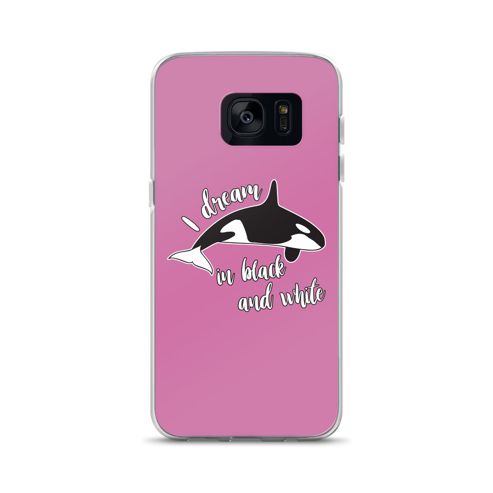 Dream in black and White Samsung Case Pink - Splashing Apparel