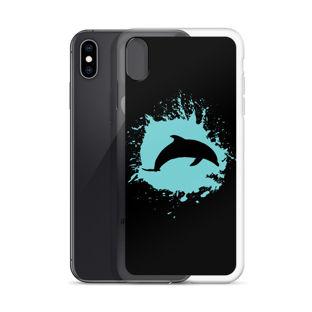 Dolphin Splash iPhone Case Black - Splashing Apparel