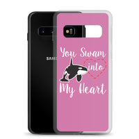 You Swam into My Heart Samsung Case Pink - Splashing Apparel