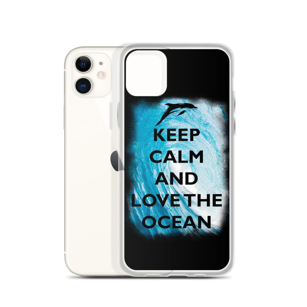 Keep Clam and Love the Ocean iPhone Case Black - Splashing Apparel