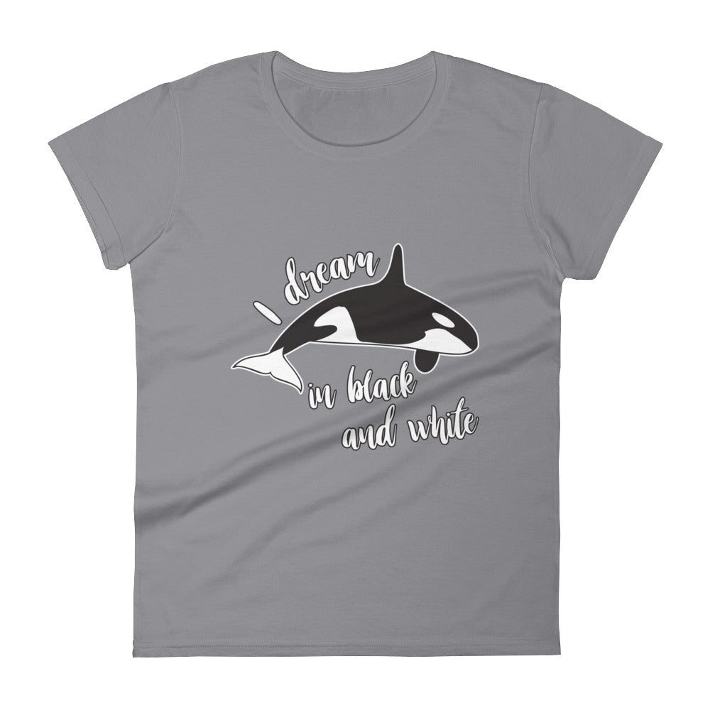 Dream in Black and White Women's Shirt - Splashing Apparel