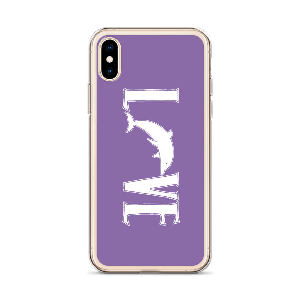 Love Dolphins iPhone Case Purple - Splashing Apparel