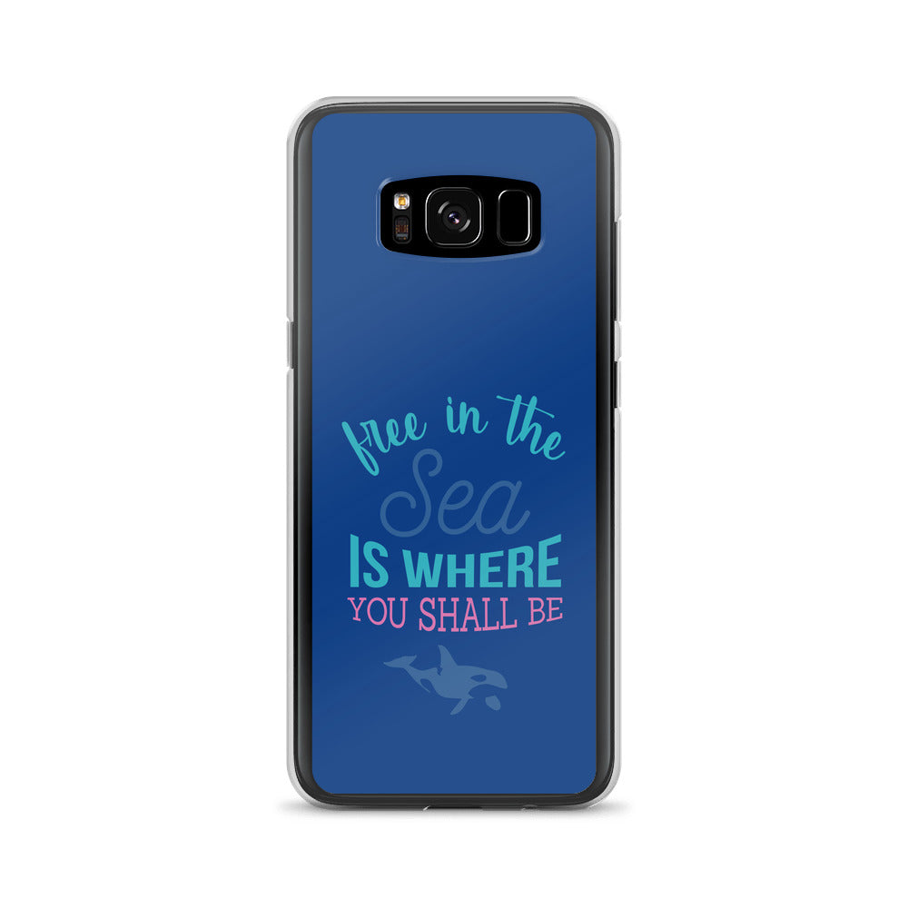 Free in the Sea Samsung Case Dark Blue - Splashing Apparel