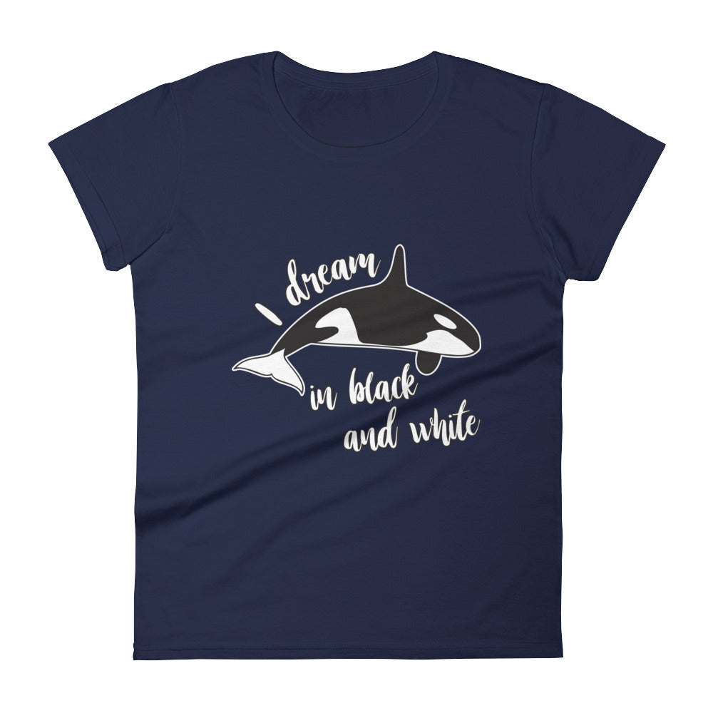 Dream in Black and White Women's Shirt - Splashing Apparel