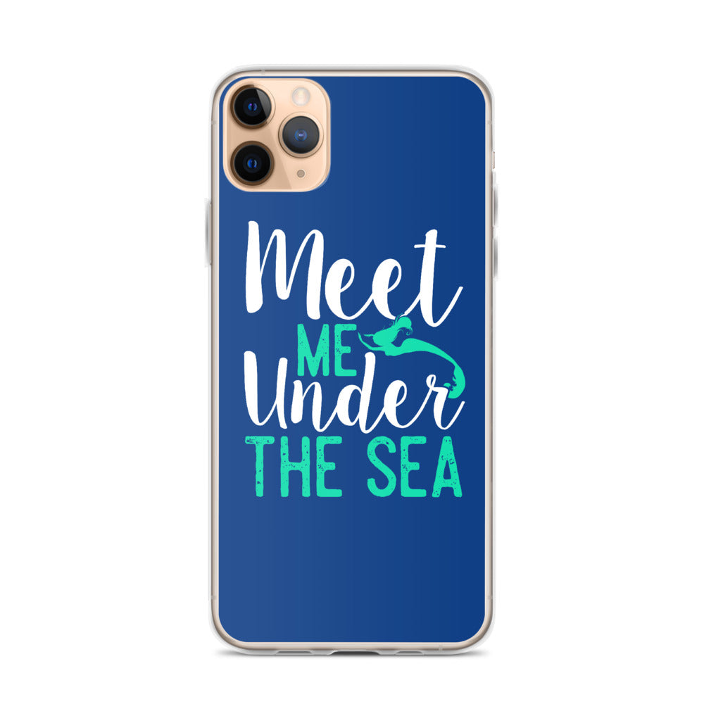 Meet Me Under the Sea iPhone Case Dark Blue - Splashing Apparel