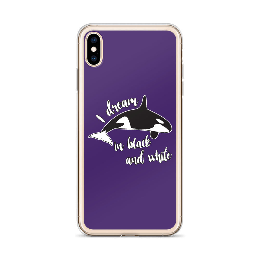 Dream in Black and White iPhone Case Purple - Splashing Apparel