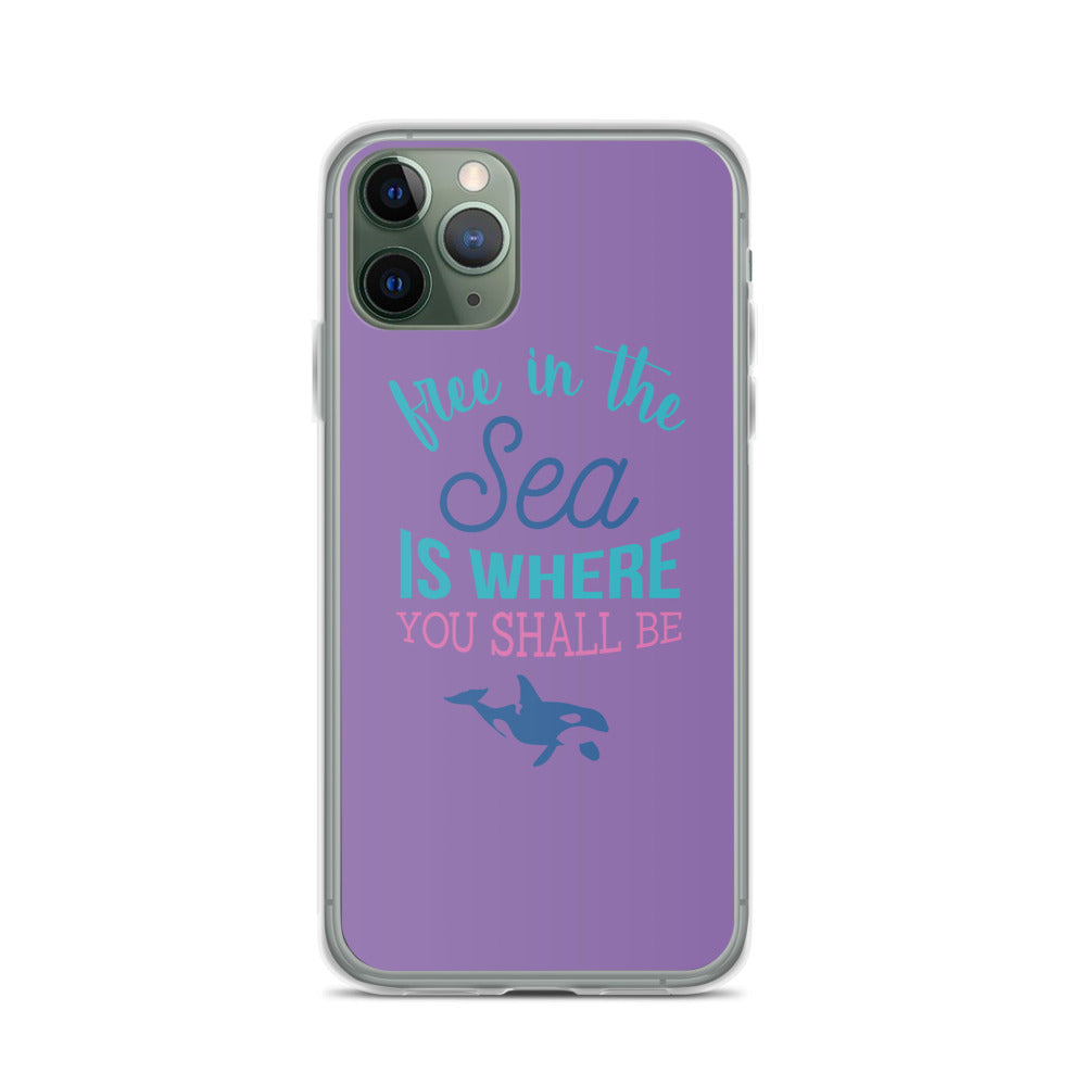 Free in the Sea iPhone Case Purple - Splashing Apparel