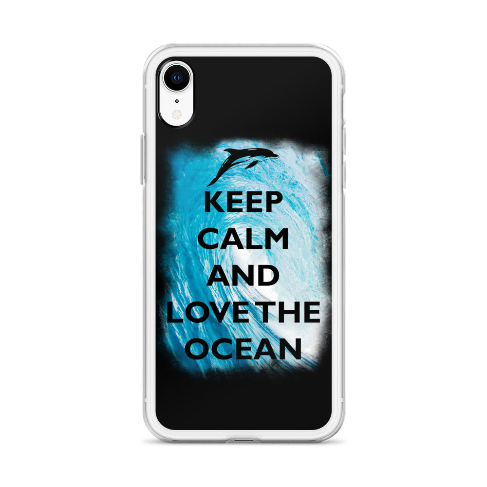 Keep Clam and Love the Ocean iPhone Case Black - Splashing Apparel