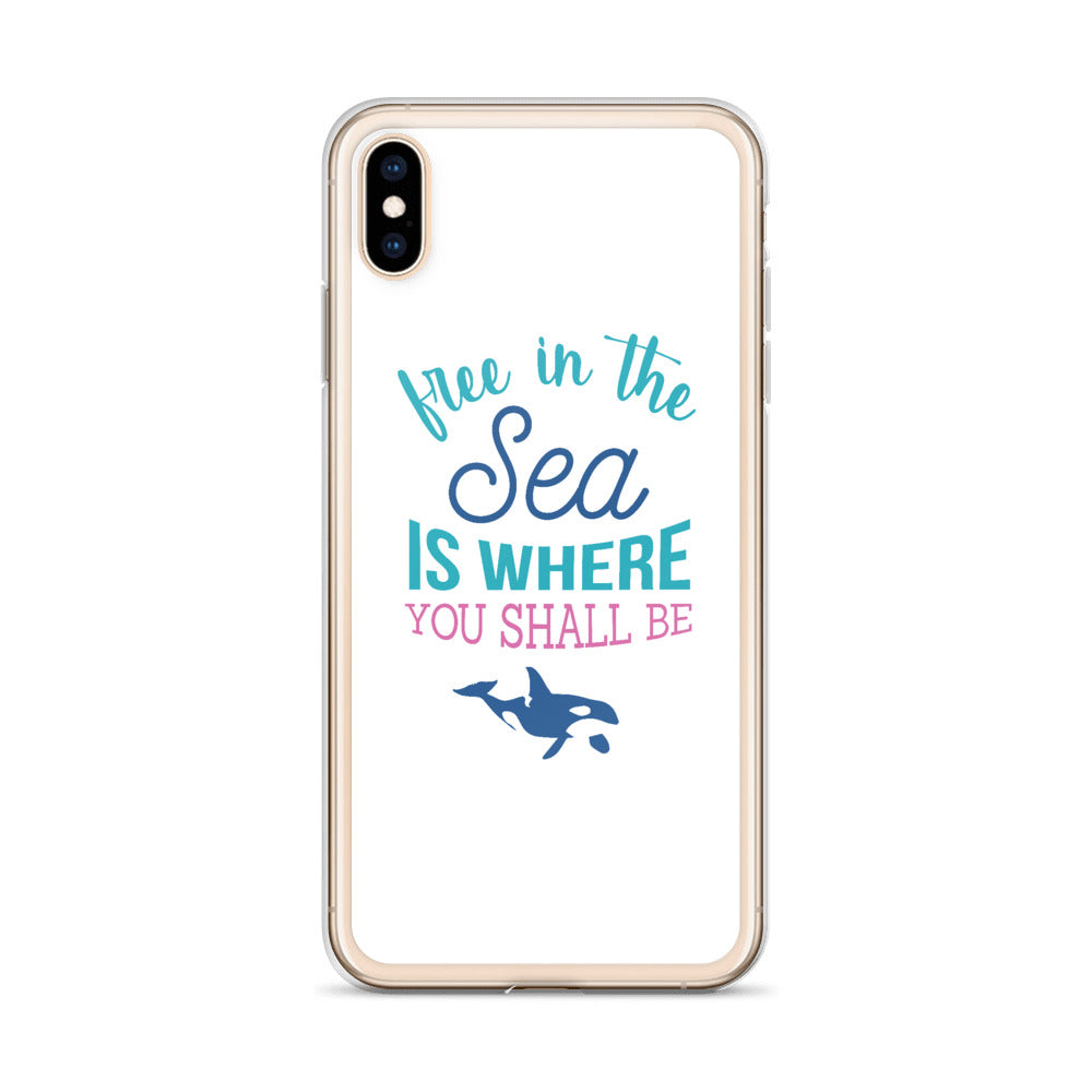 Free in the Sea iPhone Case White - Splashing Apparel