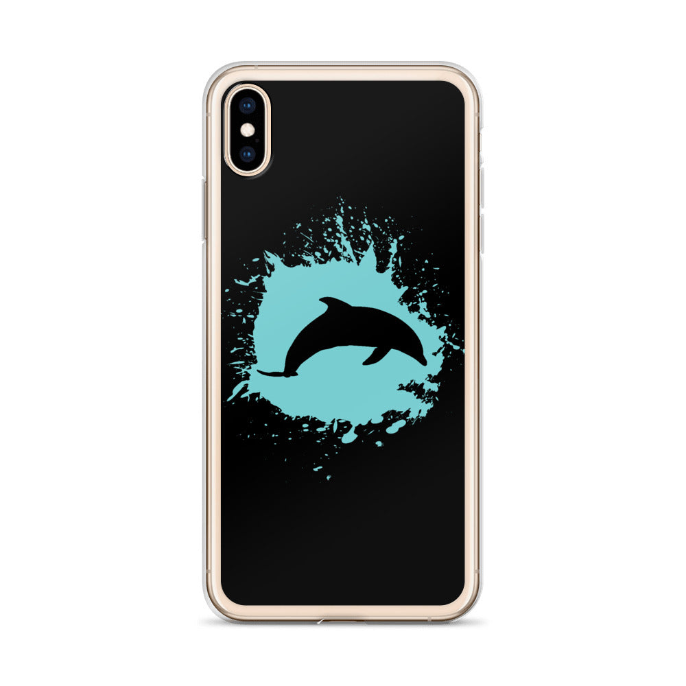 Dolphin Splash iPhone Case Black - Splashing Apparel