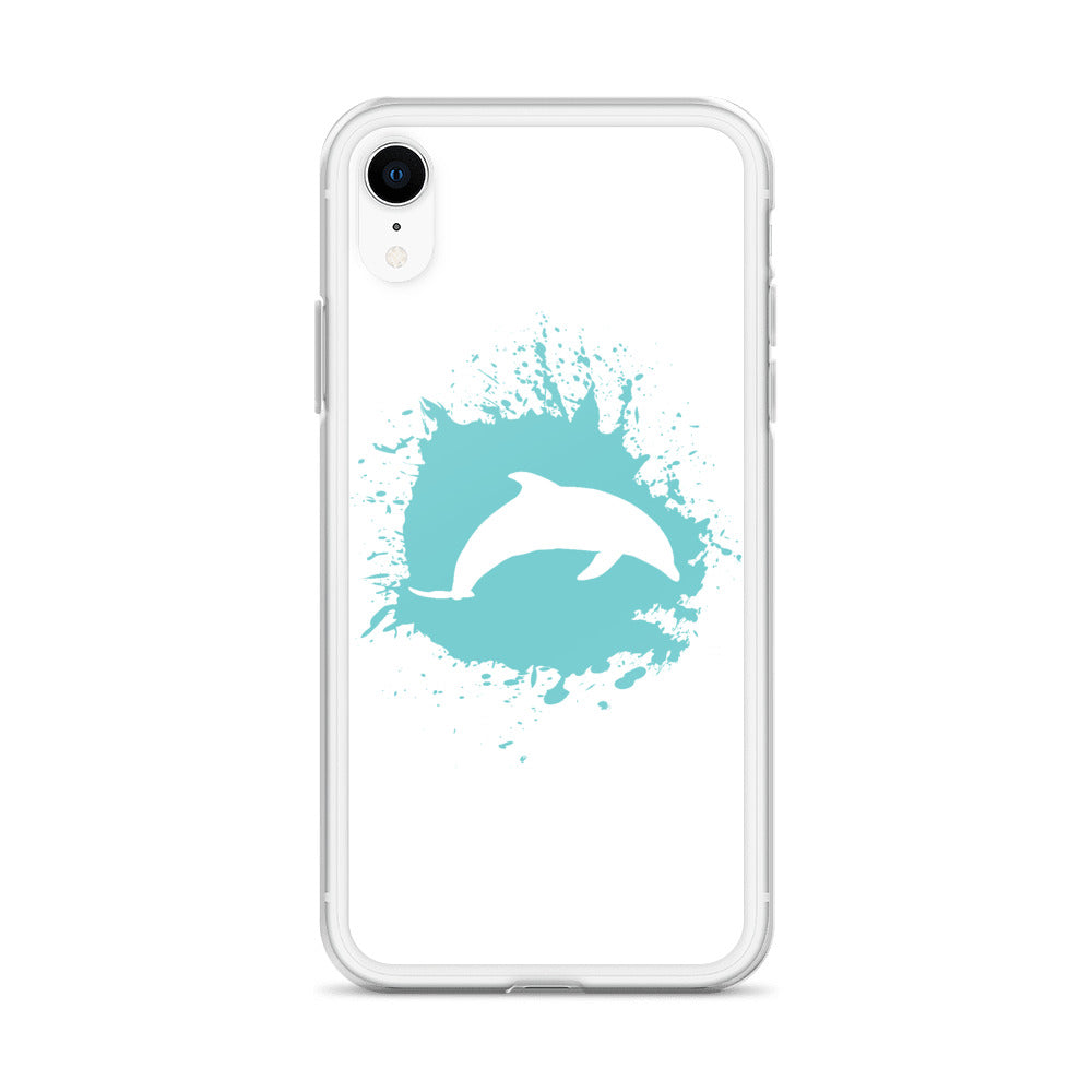 Dolphin Splash iPhone Case White - Splashing Apparel