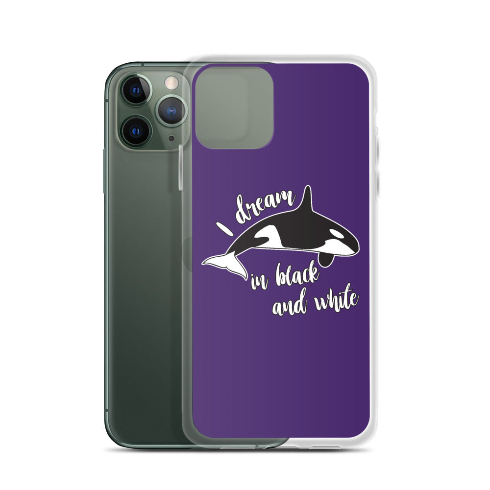 Dream in Black and White iPhone Case Purple - Splashing Apparel