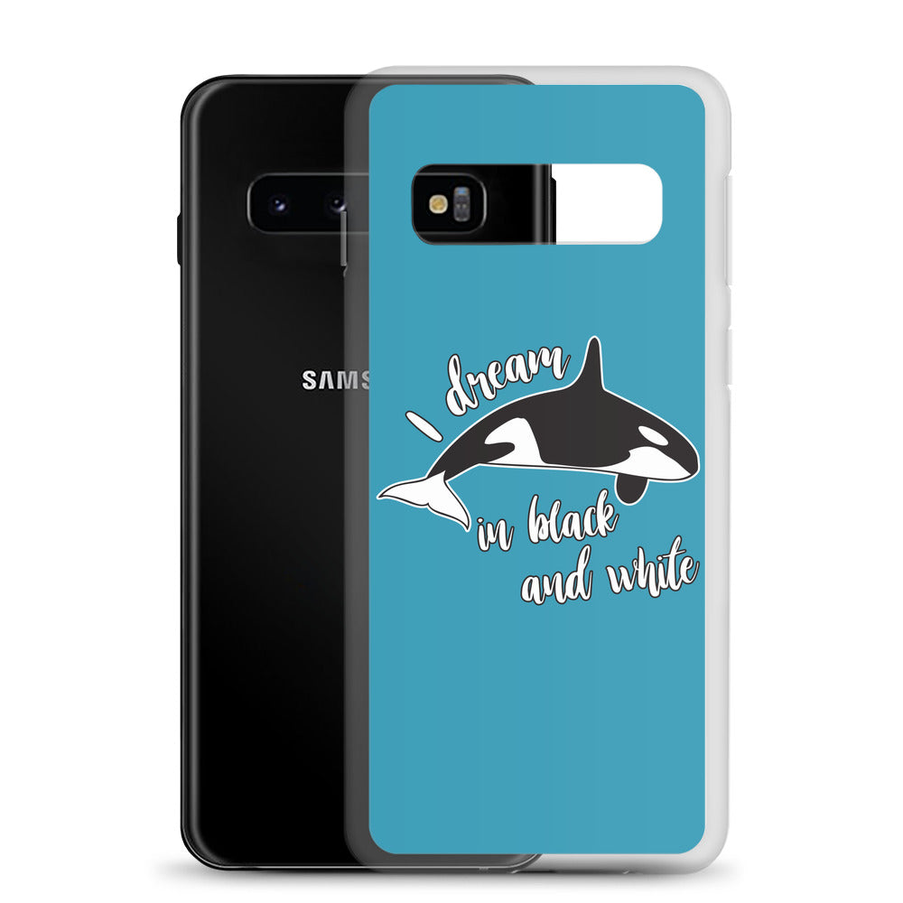 Dream in Black and White Samsung Case Blue - Splashing Apparel