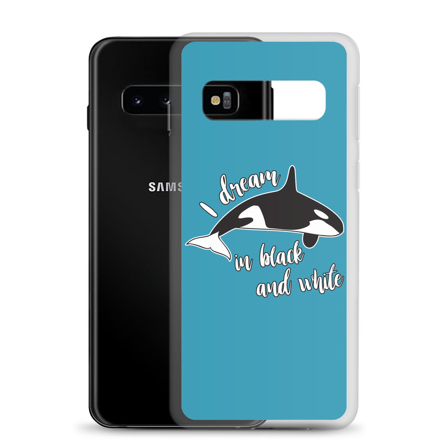 Dream in Black and White Samsung Case Blue - Splashing Apparel