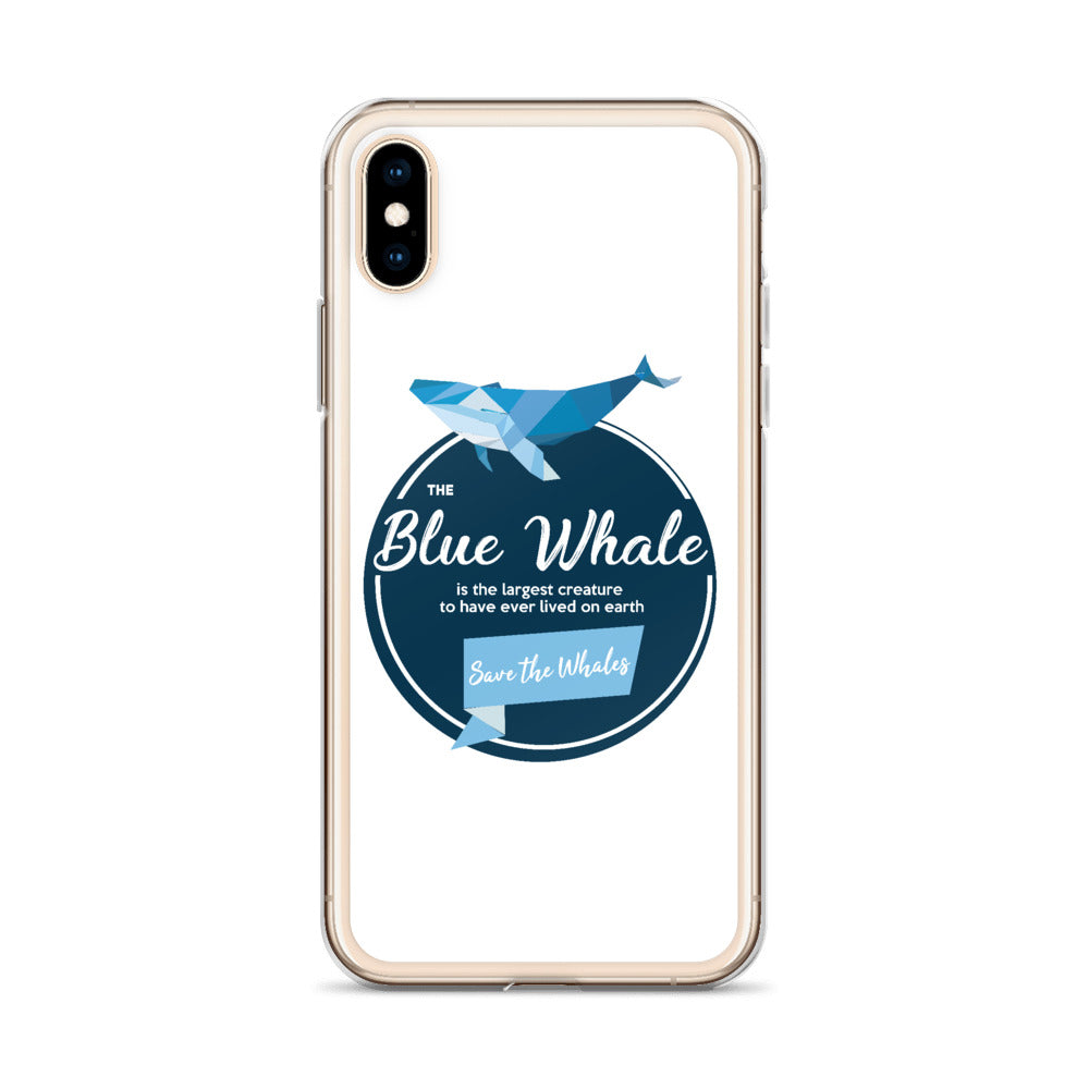 Blue Whale iPhone Case White - Splashing Apparel