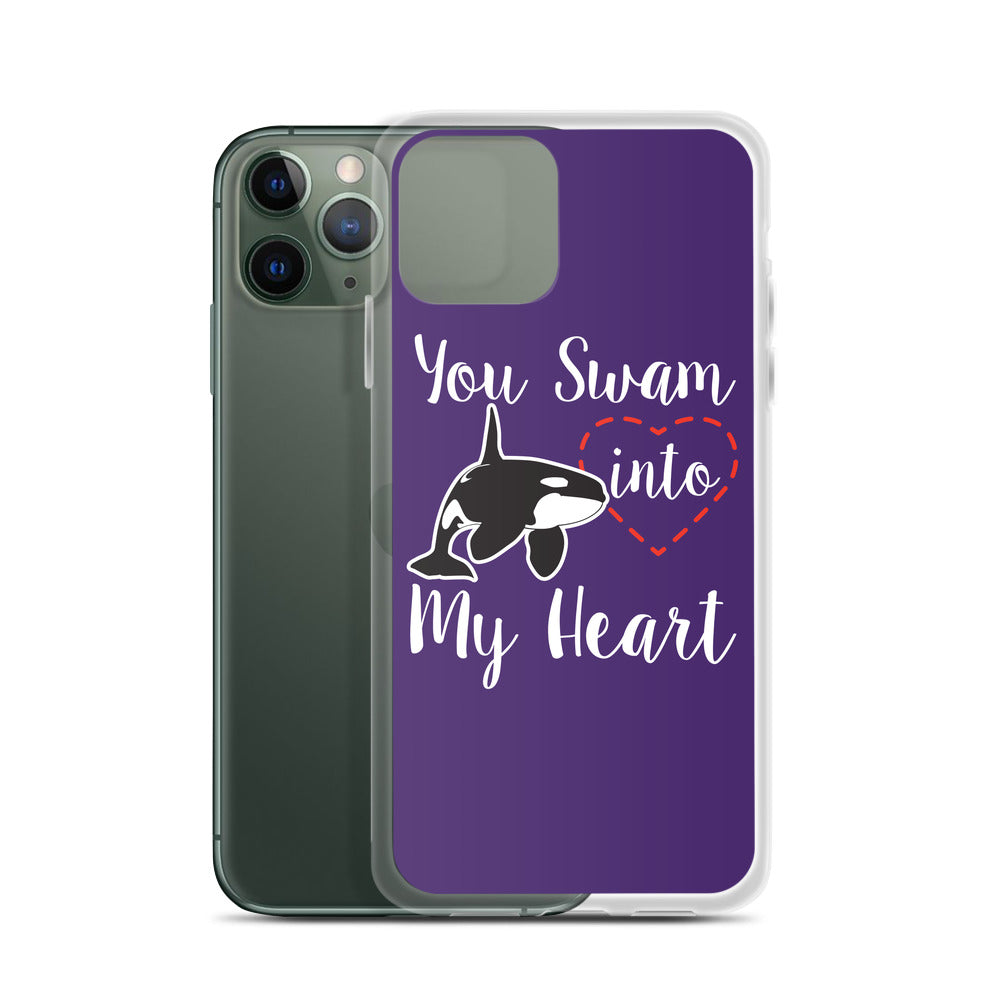 You Swam into My Heart iPhone Case Purple - Splashing Apparel