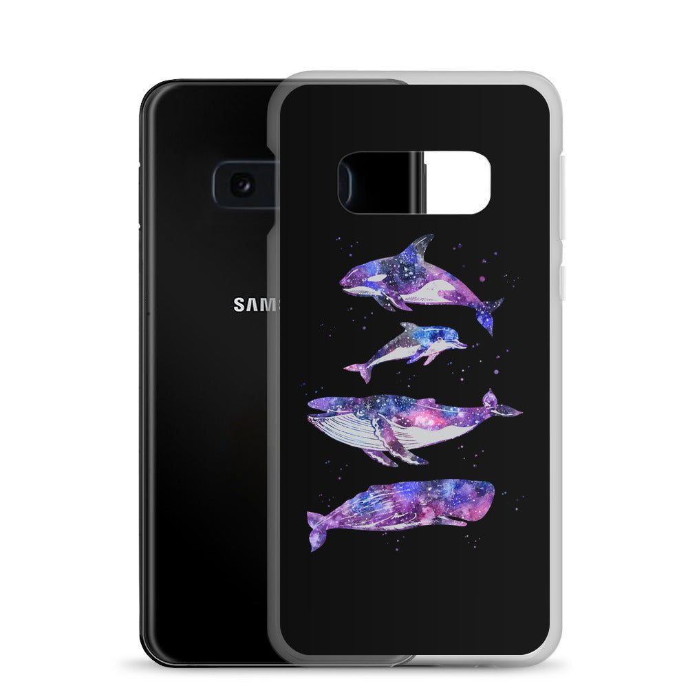 Stary Whales Samsung Case Black - Splashing Apparel