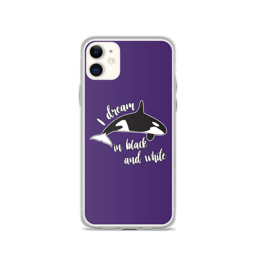 Dream in Black and White iPhone Case Purple - Splashing Apparel