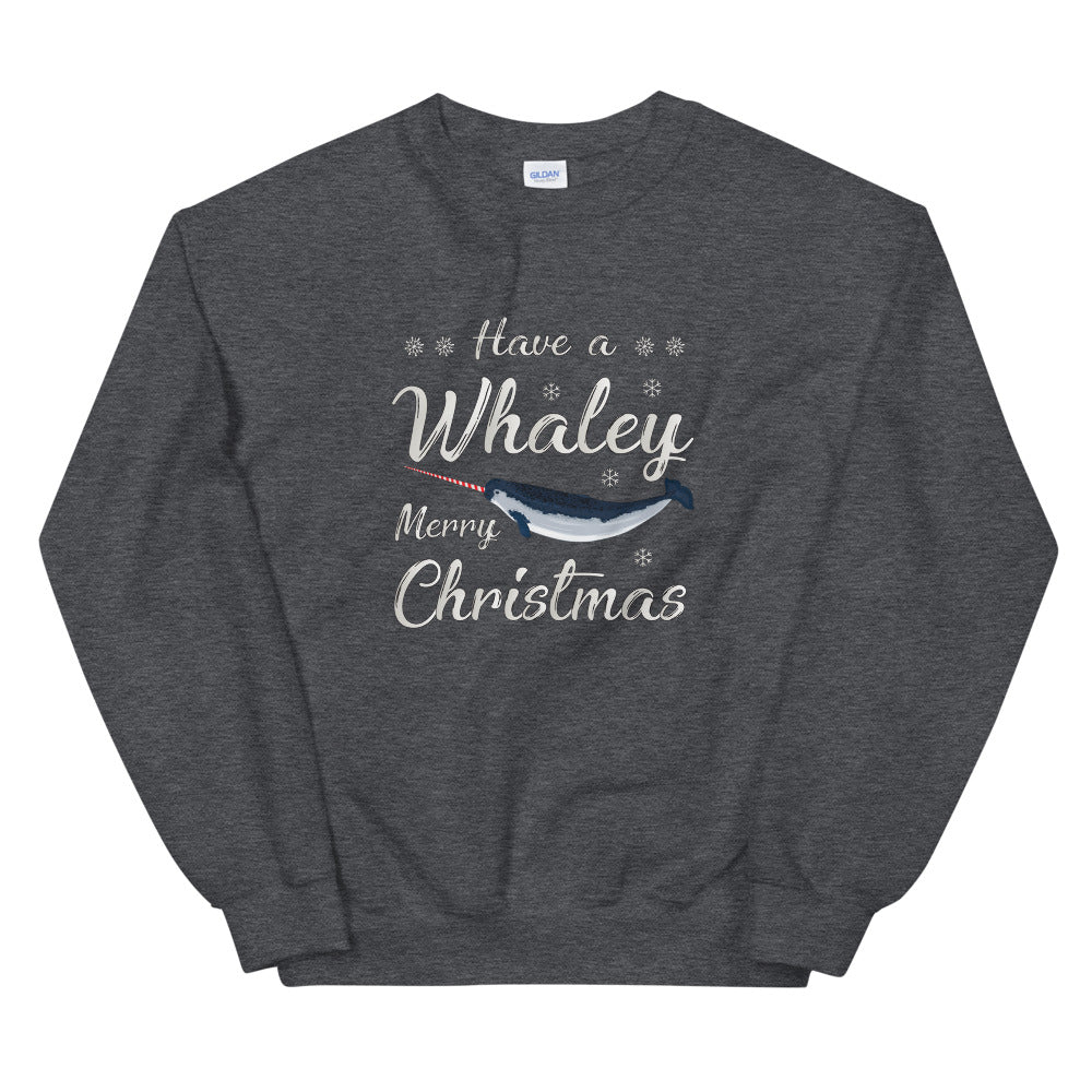 Candy Cane Narwhal Sweatshirt - Splashing Apparel