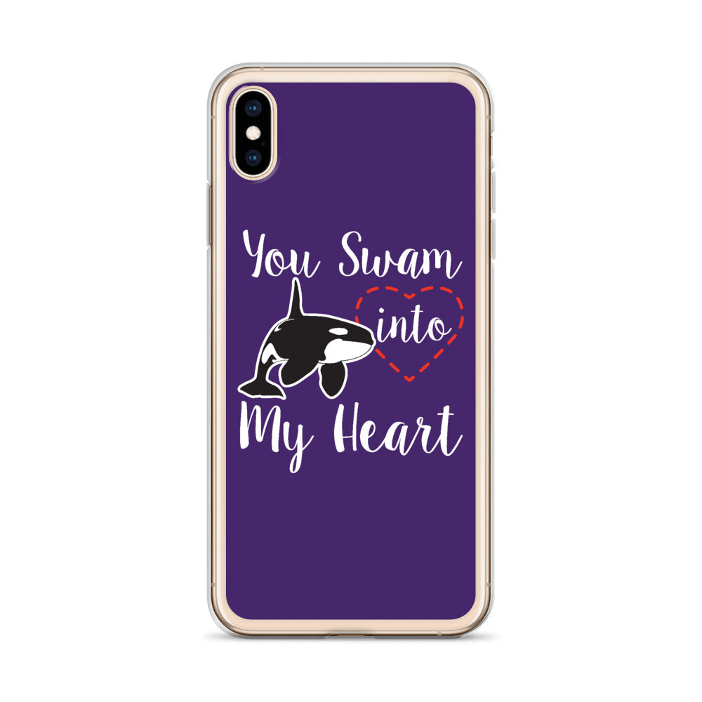 You Swam into My Heart iPhone Case Purple - Splashing Apparel