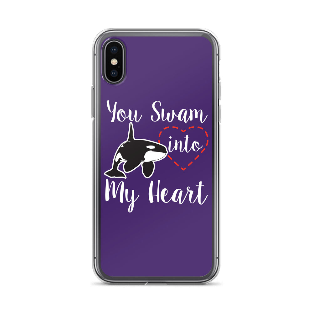 You Swam into My Heart iPhone Case Purple - Splashing Apparel