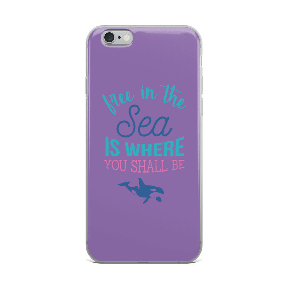 Free in the Sea iPhone Case Purple - Splashing Apparel