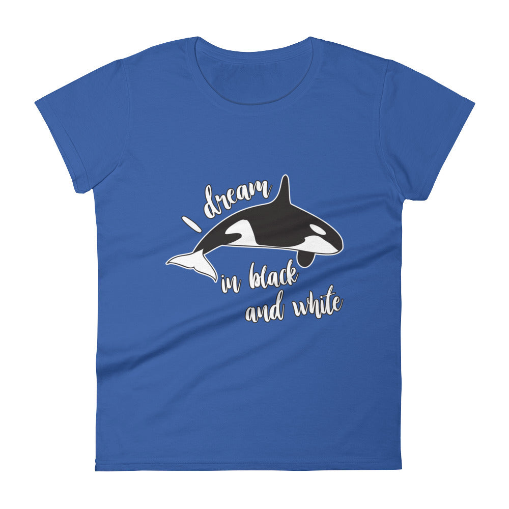 Dream in Black and White Women's Shirt - Splashing Apparel