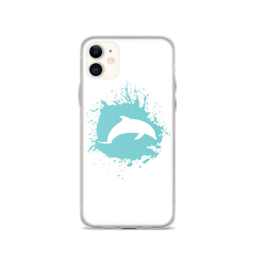 Dolphin Splash iPhone Case White - Splashing Apparel