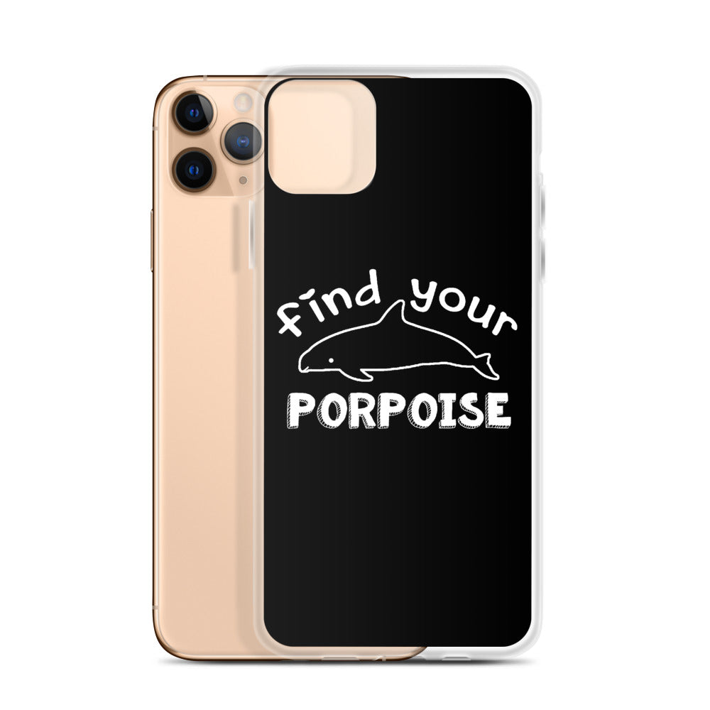 Find Your Porpoise iPhone Case Black - Splashing Apparel