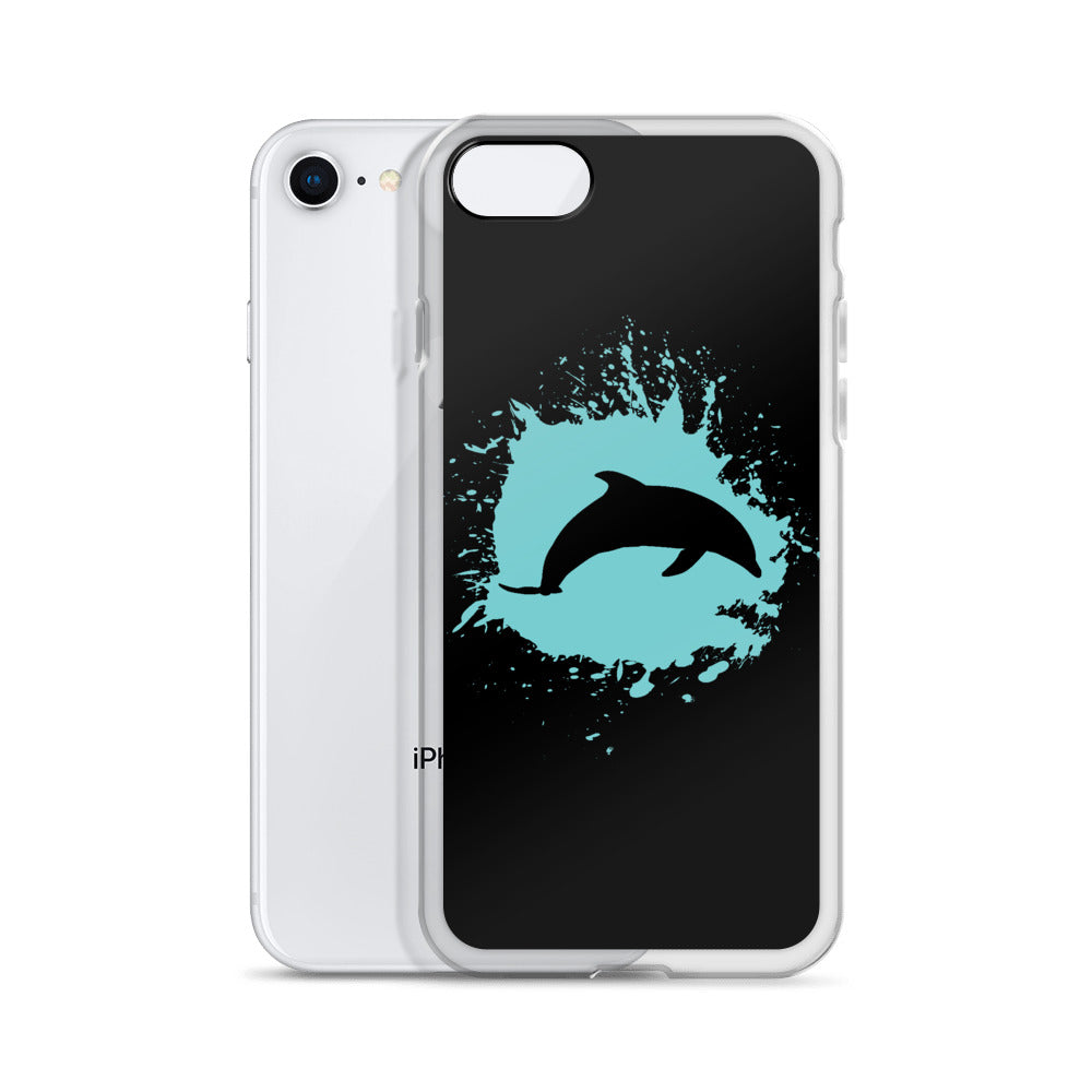 Dolphin Splash iPhone Case Black - Splashing Apparel