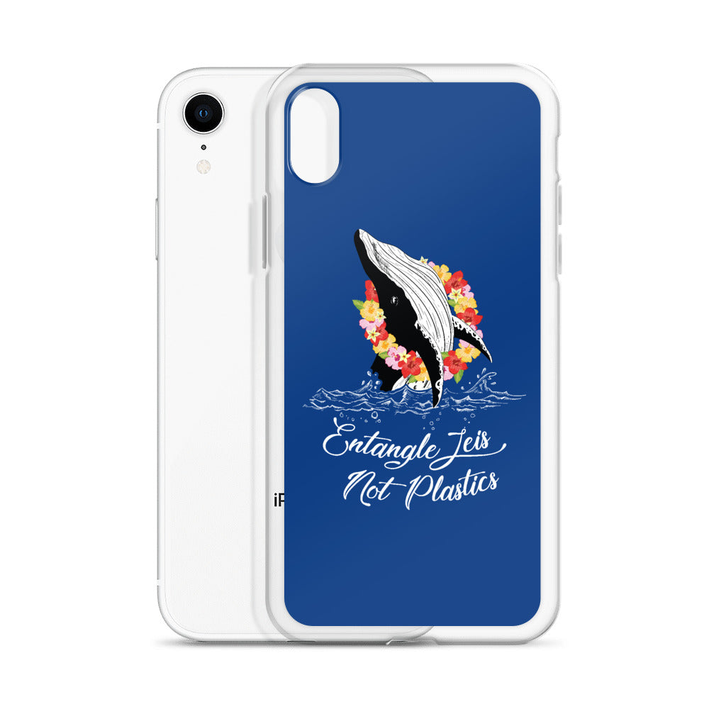Entangle Leis Not Plastics iPhone Case Dark Blue - Splashing Apparel