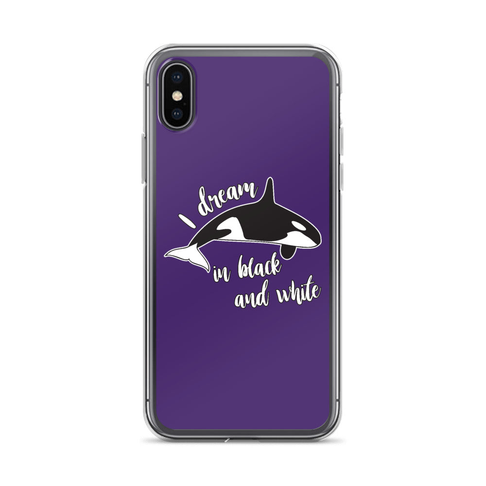 Dream in Black and White iPhone Case Purple - Splashing Apparel