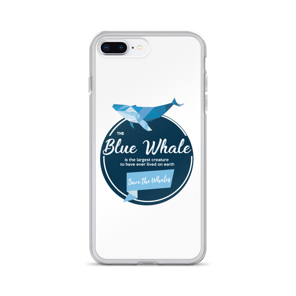 Blue Whale iPhone Case White - Splashing Apparel