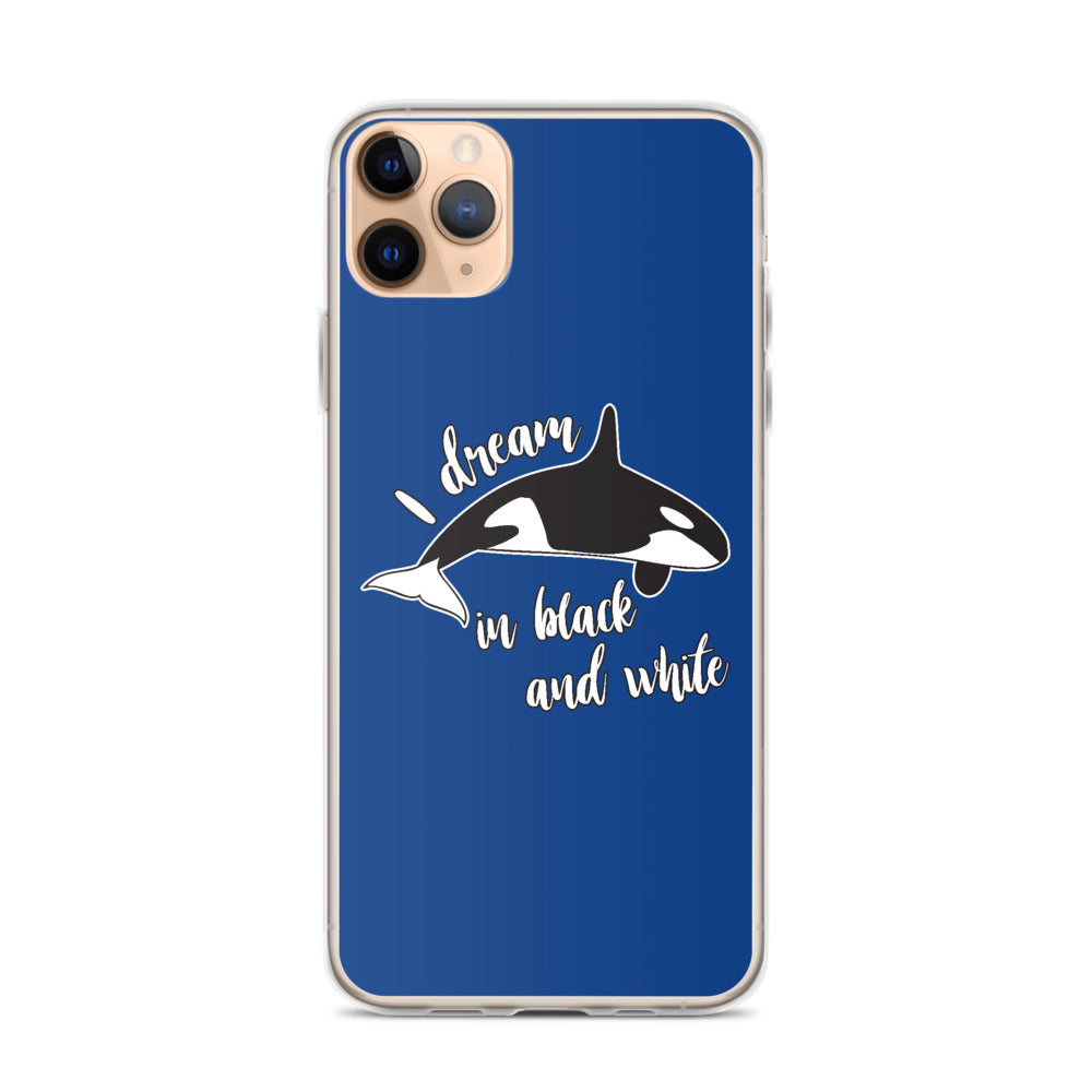 Dream in Black and White iPhone Case Dark Blue - Splashing Apparel