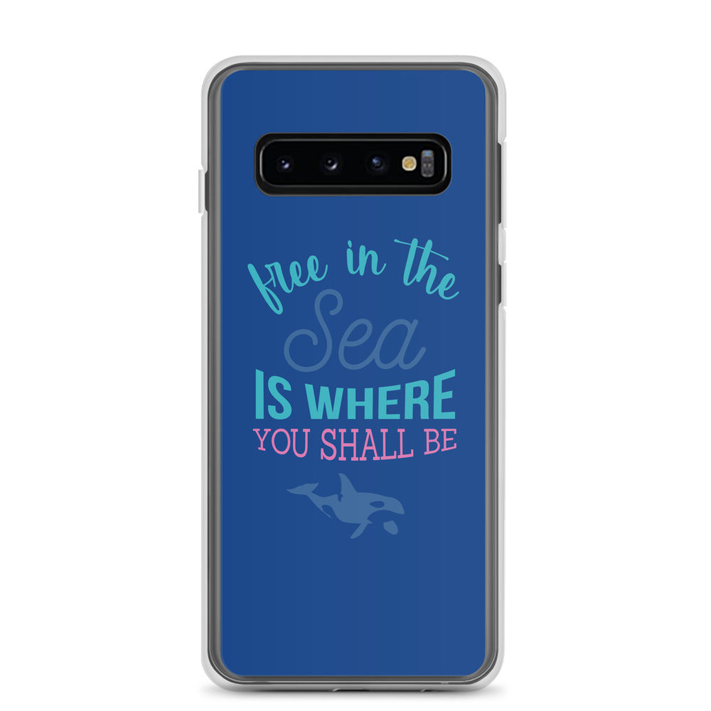 Free in the Sea Samsung Case Dark Blue - Splashing Apparel
