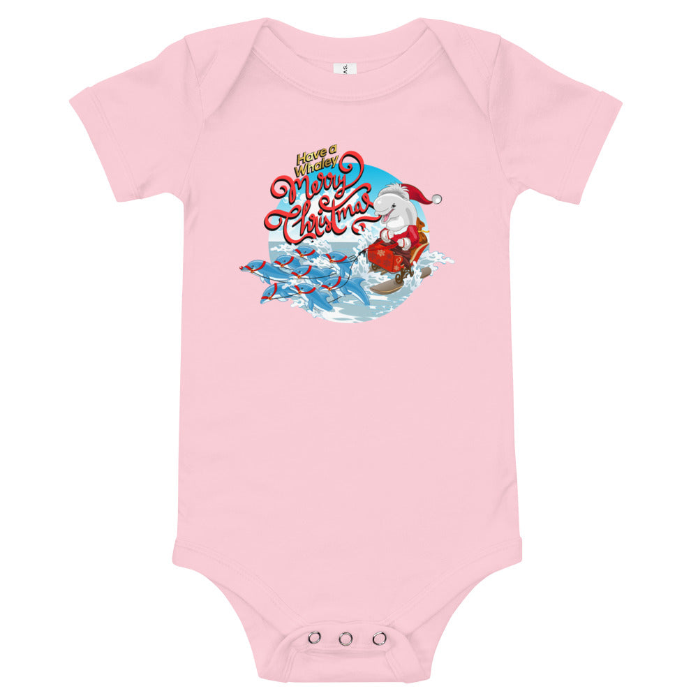 Santa’s Reindolphins Baby Onesie - Splashing Apparel