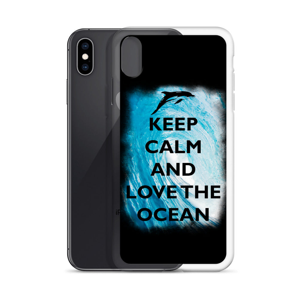 Keep Clam and Love the Ocean iPhone Case Black - Splashing Apparel